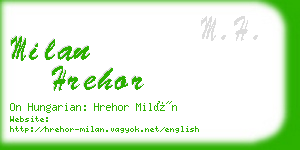 milan hrehor business card